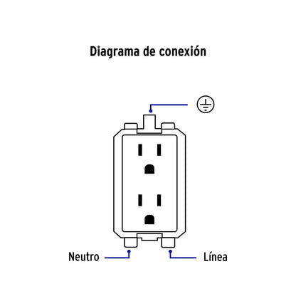 Contacto dúplex aterrizado, marfil, Volteck Basic | CODO-BI | 26637