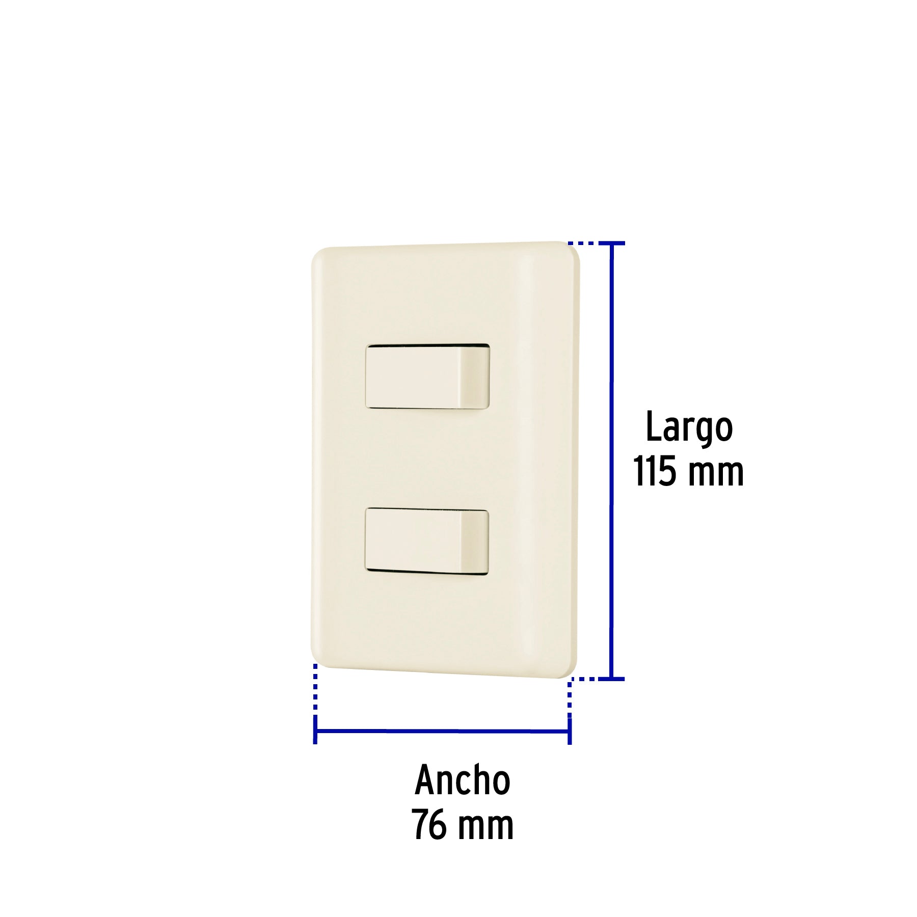 Placa armada 1 interruptor y 1 escalera, marfil, Basic | PA-APDO-EBI | 26639