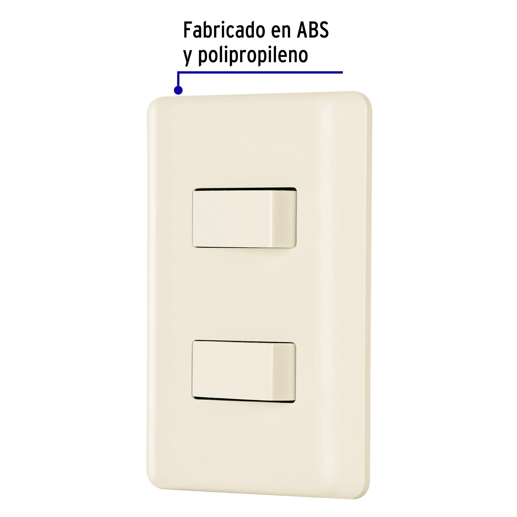 Placa armada 1 interruptor y 1 escalera, marfil, Basic | PA-APDO-EBI | 26639