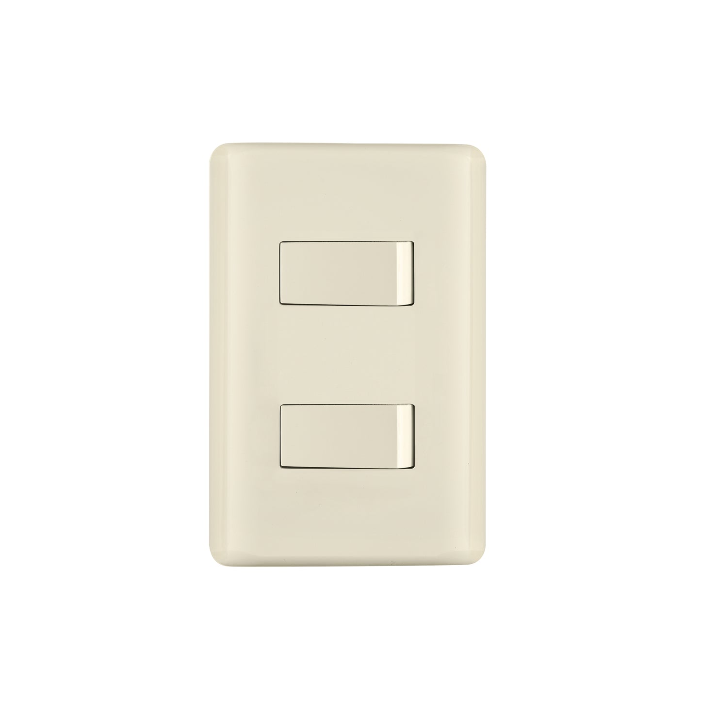 Placa armada, 2 interruptores, marfil, Volteck | PA-APDO-BI | 26640