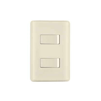 Placa armada, 2 interruptores, marfil, Volteck | PA-APDO-BI | 26640