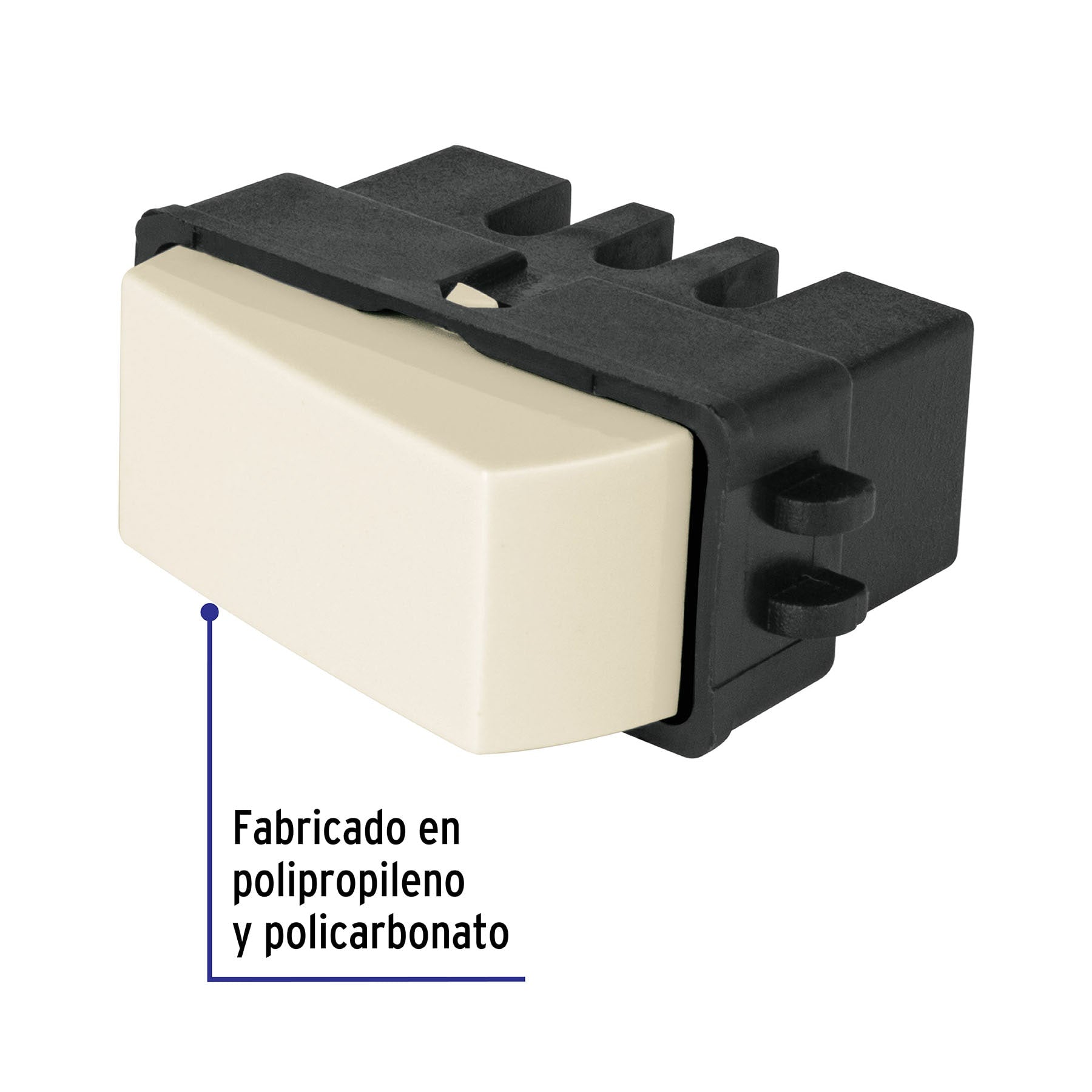 Interruptor de 3 vías, marfil, línea Volteck Basic | APSE-3BI | 27229