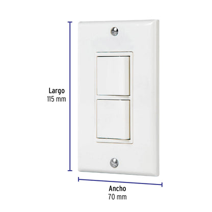 Placa armada interruptor sencillo y de 3 vías Classic | PA-APDO-CLP | 40019