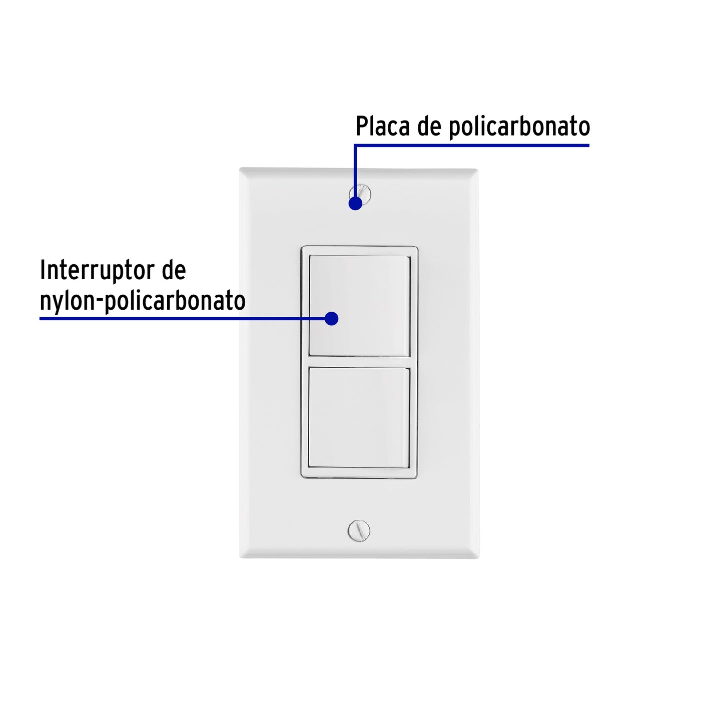 Placa armada interruptor sencillo y de 3 vías Classic | PA-APDO-CLP | 40019