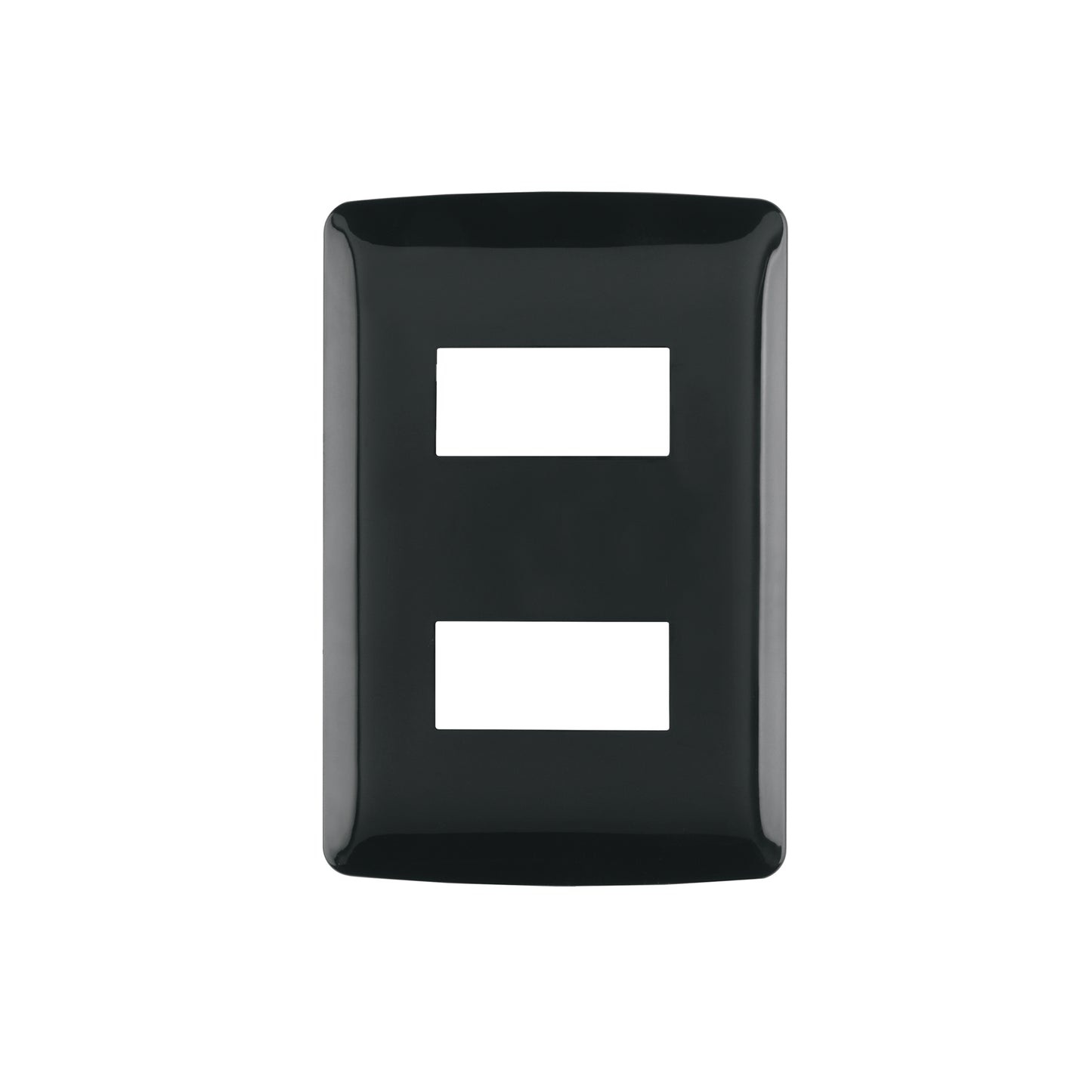 Placa 2 modulos, Italiana, color negro, Volteck | PPDO-IN | 40137