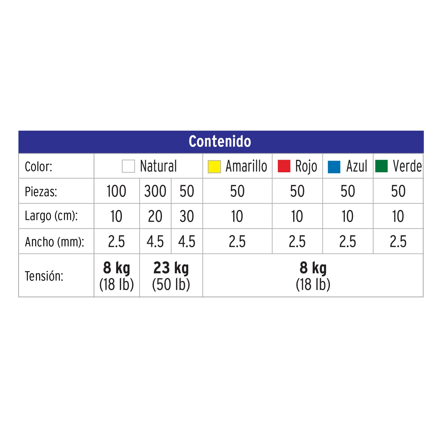 Bote con 650 cinchos plásticos en colores surtidos, Volteck | BCIN-650 | 44298