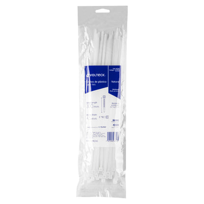 Bolsa con 50 cinchos plásticos 50 lb, 300x4.5 mm, naturales | CIN-5030 | 44308
