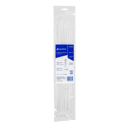 Bolsa con 25 cinchos plásticos 50 lb, 400x4.5 mm, naturales | CIN-5040 | 44310