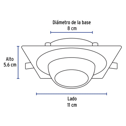 Luminario cuadrado satín spot esférico, lámpara no incluida | EMP-118S | 45571
