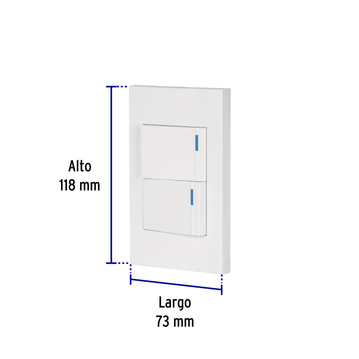 Placa armada 2 interruptores, 1.5 módulos, Española, blanco | PA-APDO15-EB | 45595