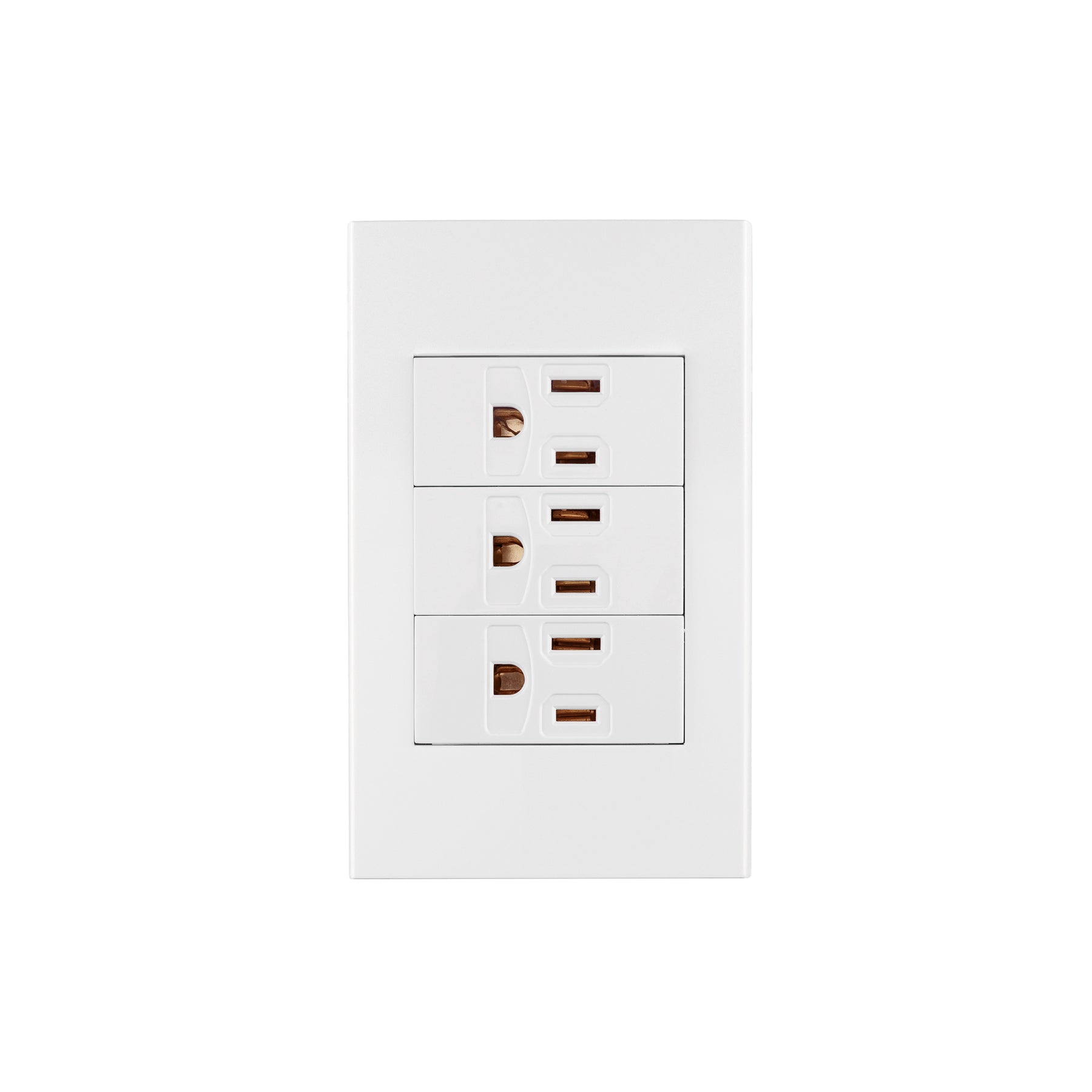 Placa armada 3 contactos, 1 módulo, Española, blanco | PA-COTR-EB | 45598