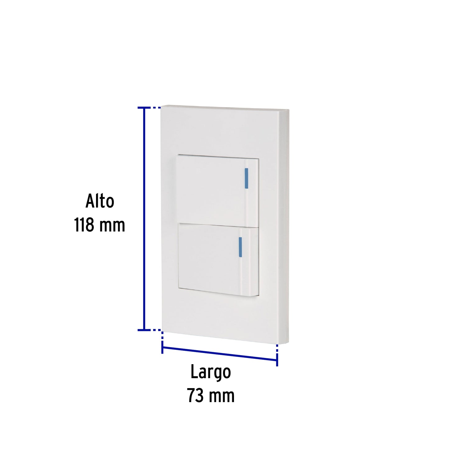 Placa armada 2interruptores 1de 3vías,1.5mod,Española blanco | PA-APDO15-EEB | 45601