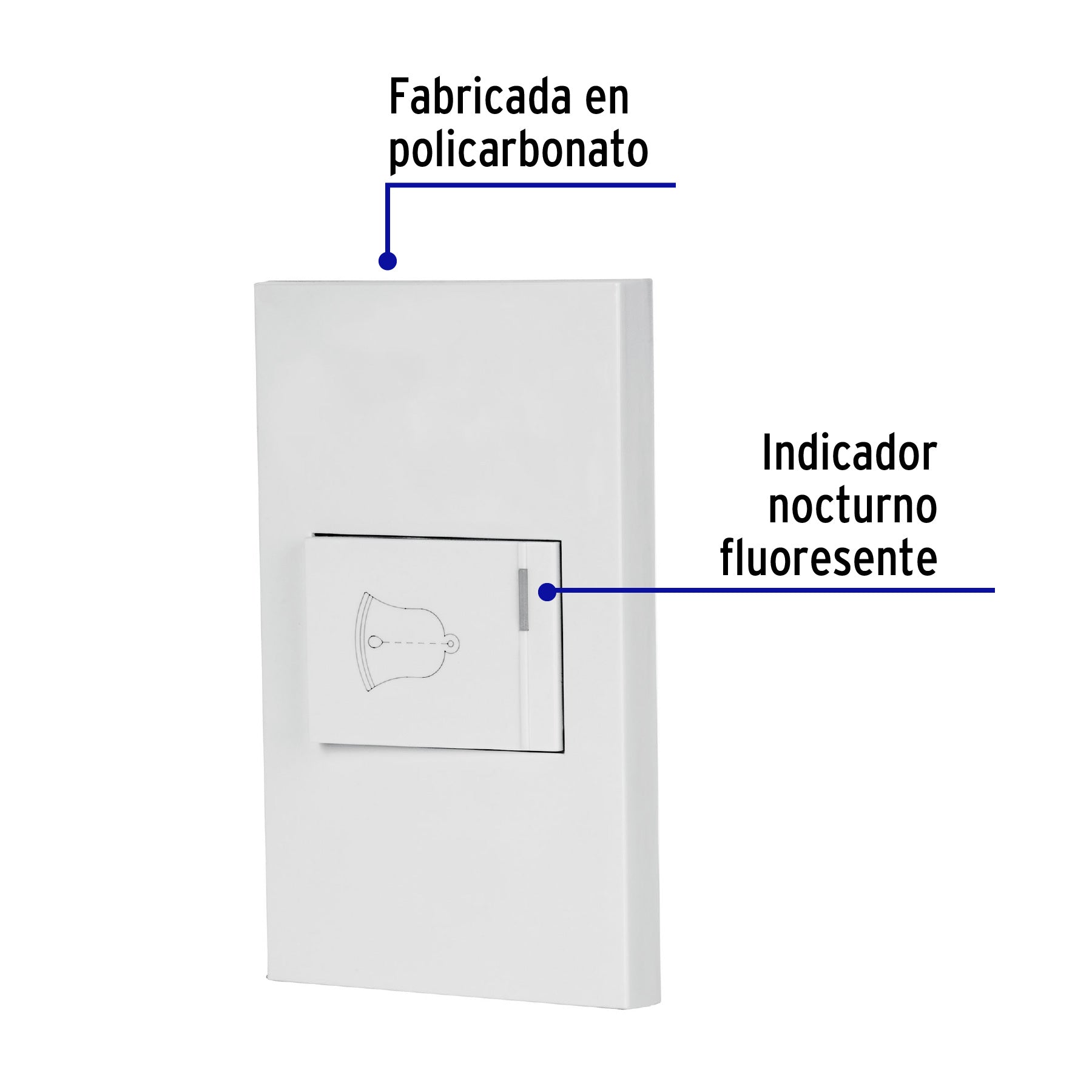 Placa armada 1 interruptor de timbre,1.5mod, Española,blanco | PA-TI-EB | 45604