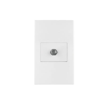 Placa armada 1 toma de TV, 1.5 módulos, Española, blanco | PA-TV-EB | 45605