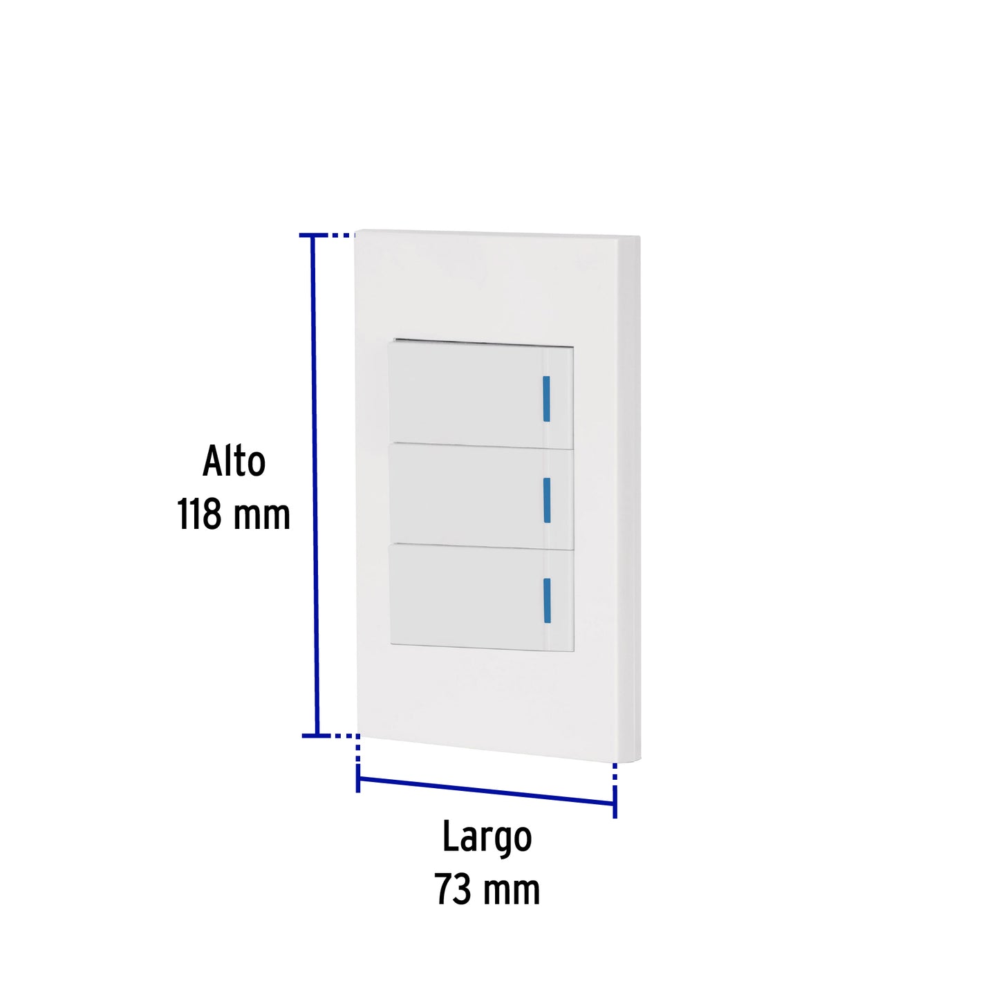 Placa armada 3 interruptores 1de 3vías,1 mod,Española,blanco | PA-APTR-EEB | 45606