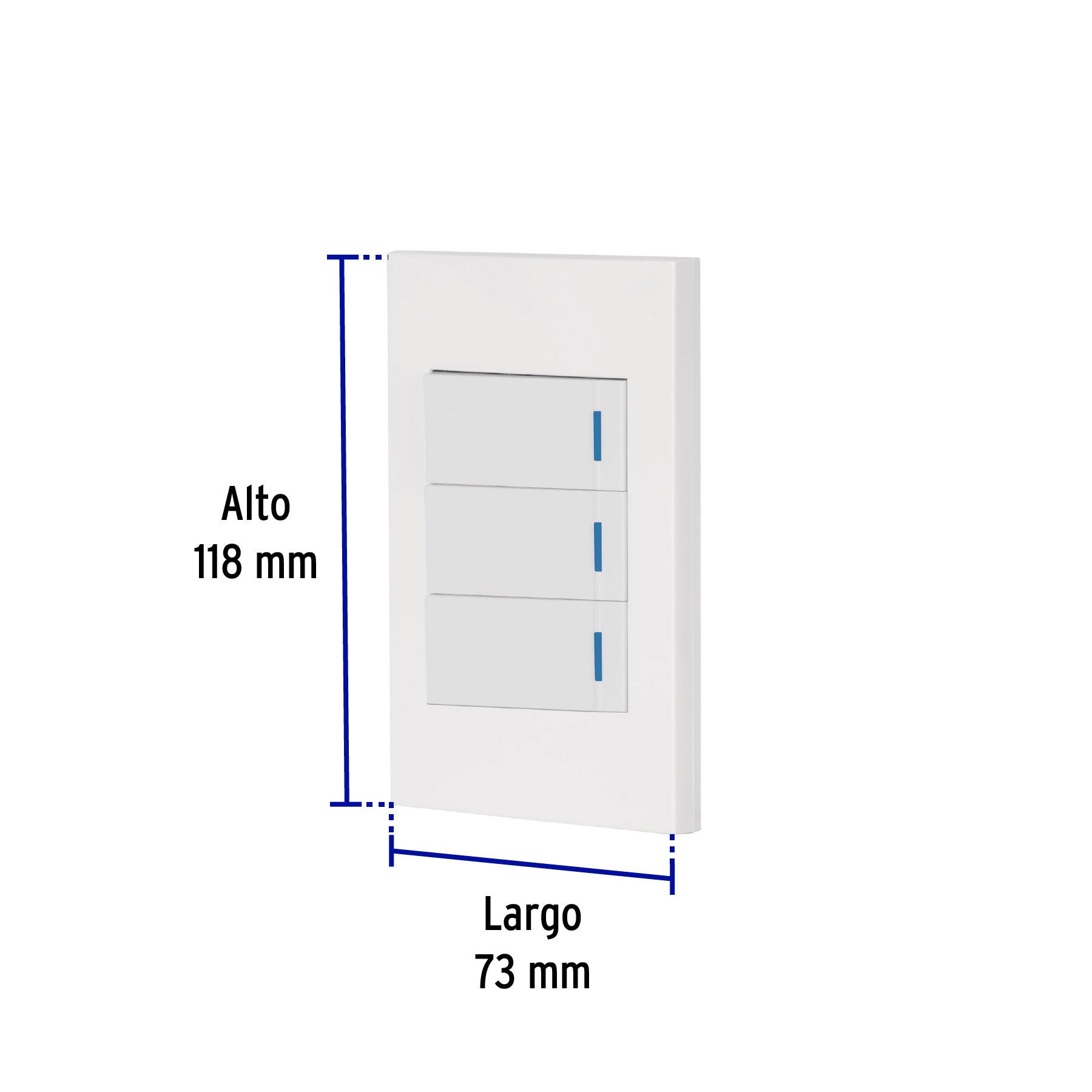 Placa armada 3 interruptores 1de 3vías,1 mod,Española,blanco | PA-APTR-EEB | 45606