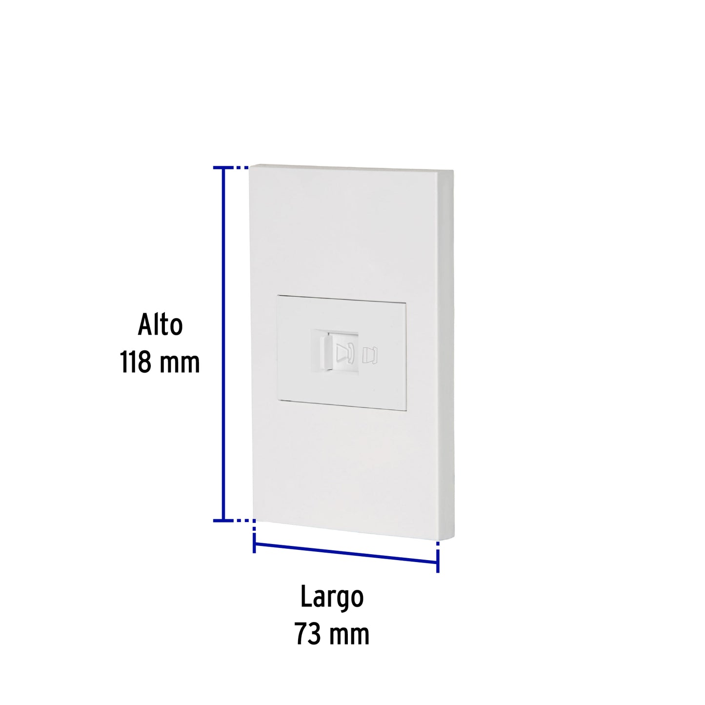 Placa armada 1 toma para teléfono, 1.5 mod, Española, blanco | PA-TE-EB | 45607