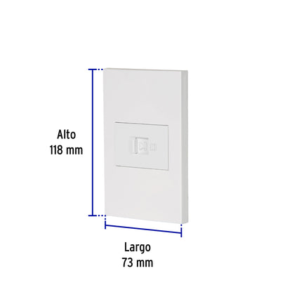 Placa armada 1 toma para teléfono, 1.5 mod, Española, blanco | PA-TE-EB | 45607