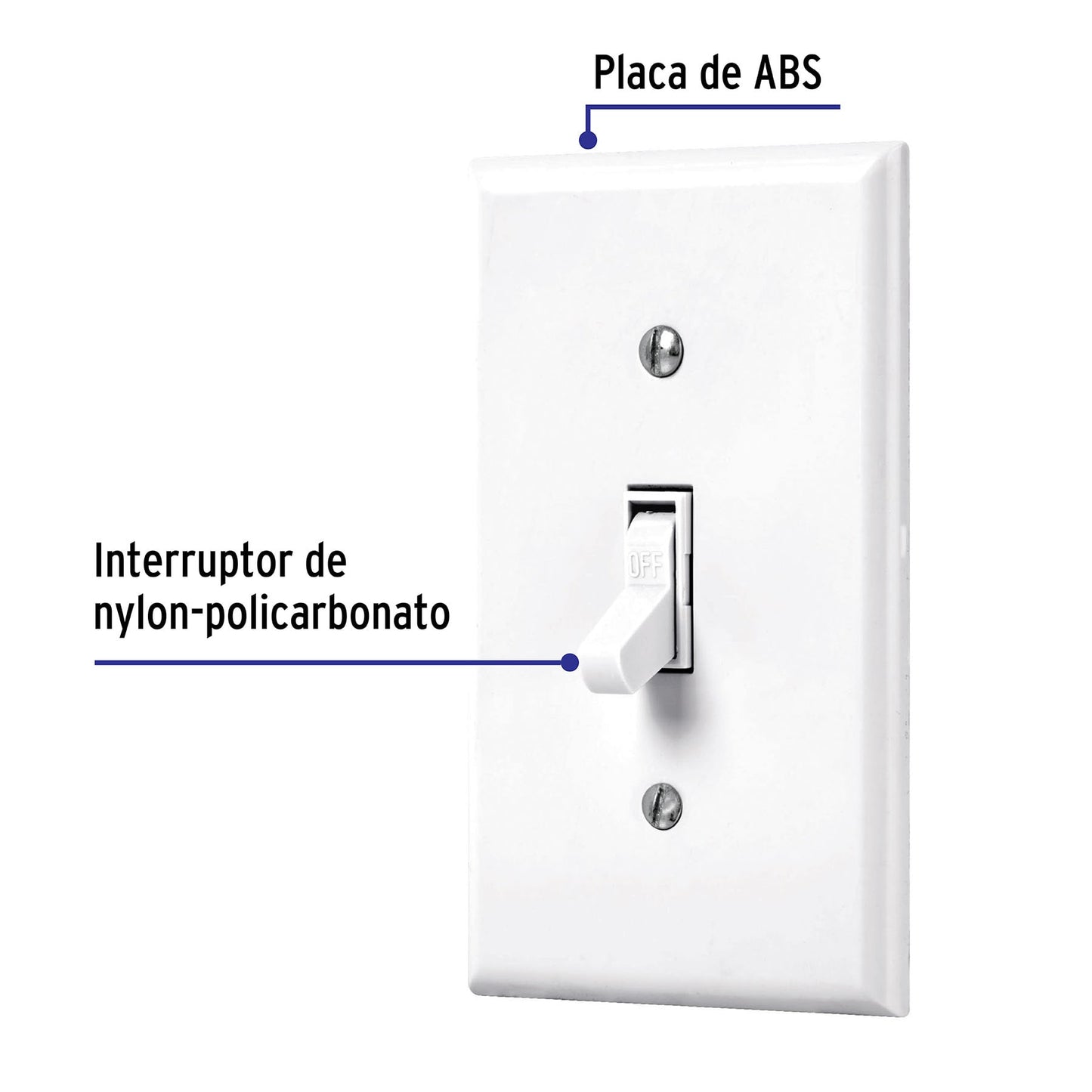Placa armada interruptor sencillo, línea Standard, blanco | PA-APSE-SB | 45952