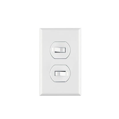 Placa armada 2 interruptores sencillo, línea Standard, blanc | PA-APDO-SB | 45953