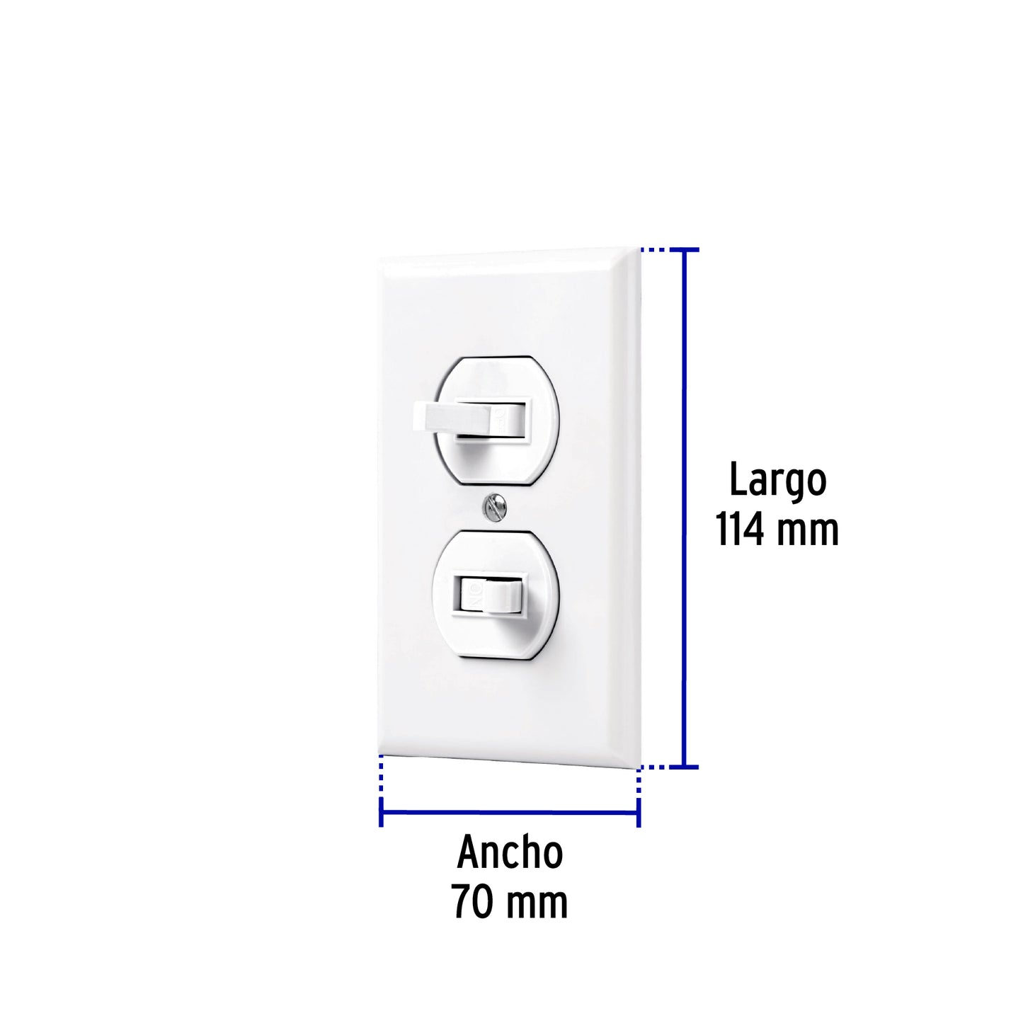 Placa armada 2 interruptores sencillo, línea Standard, blanc | PA-APDO-SB | 45953