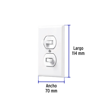 Placa armada 2 interruptores sencillo, línea Standard, blanc | PA-APDO-SB | 45953