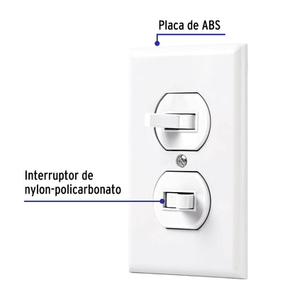 Placa armada 2 interruptores sencillo, línea Standard, blanc | PA-APDO-SB | 45953