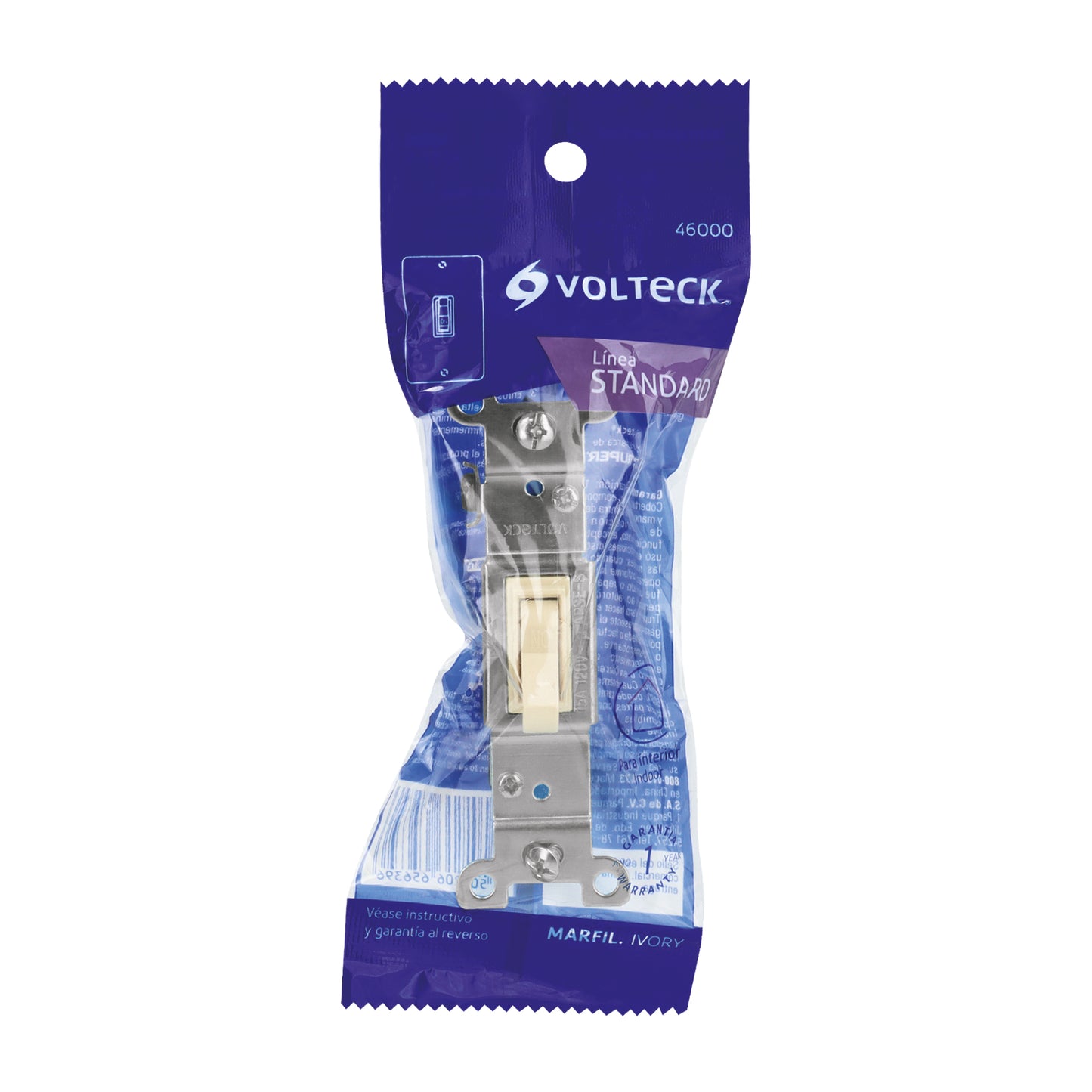 Interruptor vertical de palanca, Standard, marfil, Volteck | APSE-S | 46000