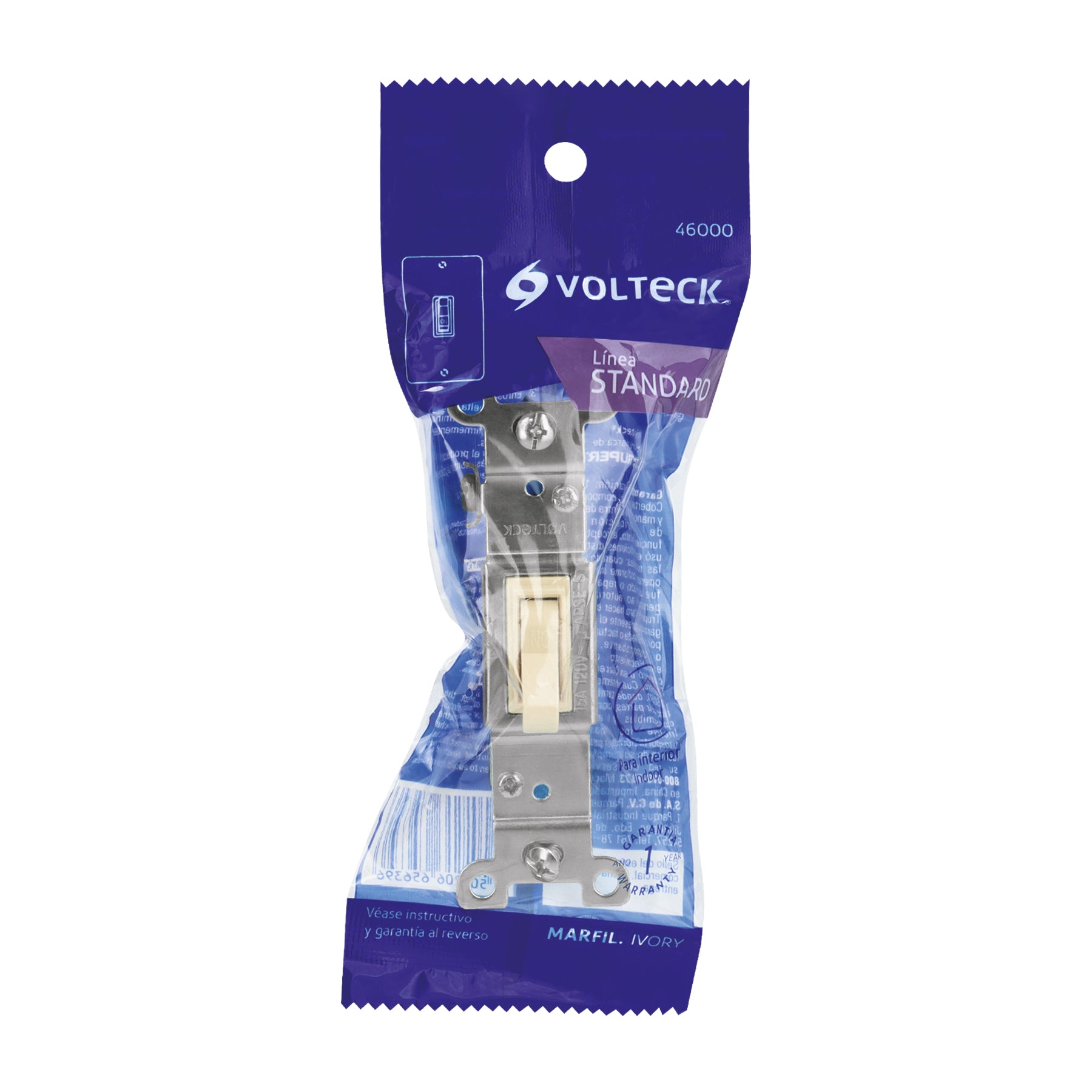 Interruptor vertical de palanca, Standard, marfil, Volteck | APSE-S | 46000