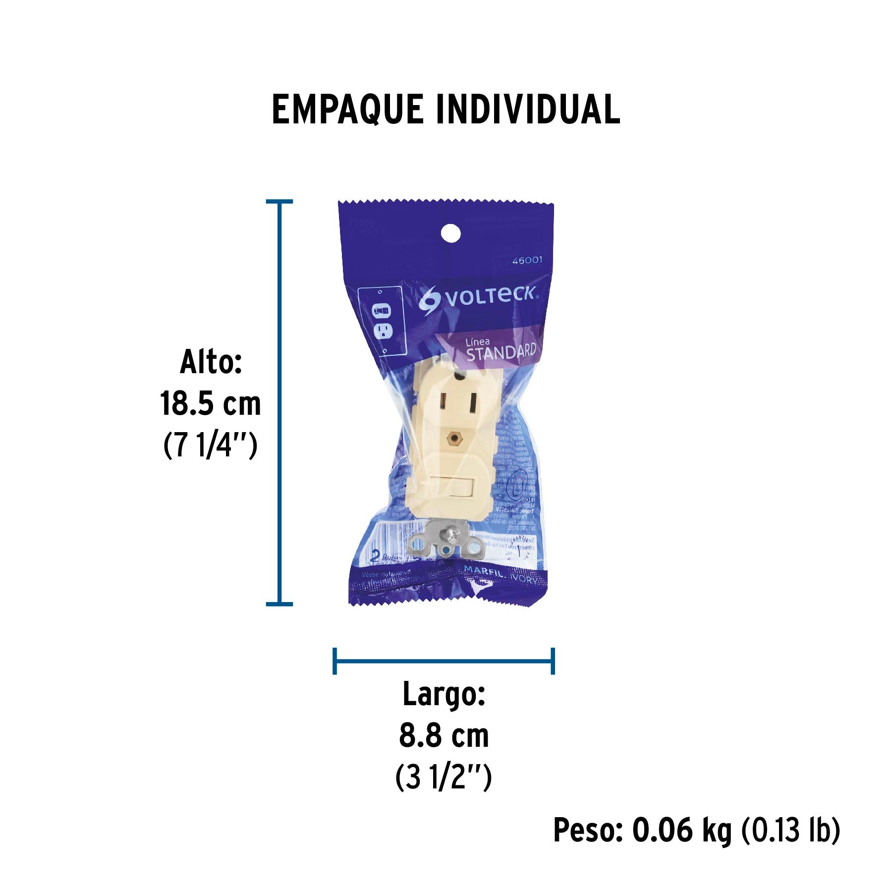 Interruptor de palanca con contacto, Standard, marfil | COAP-S | 46001