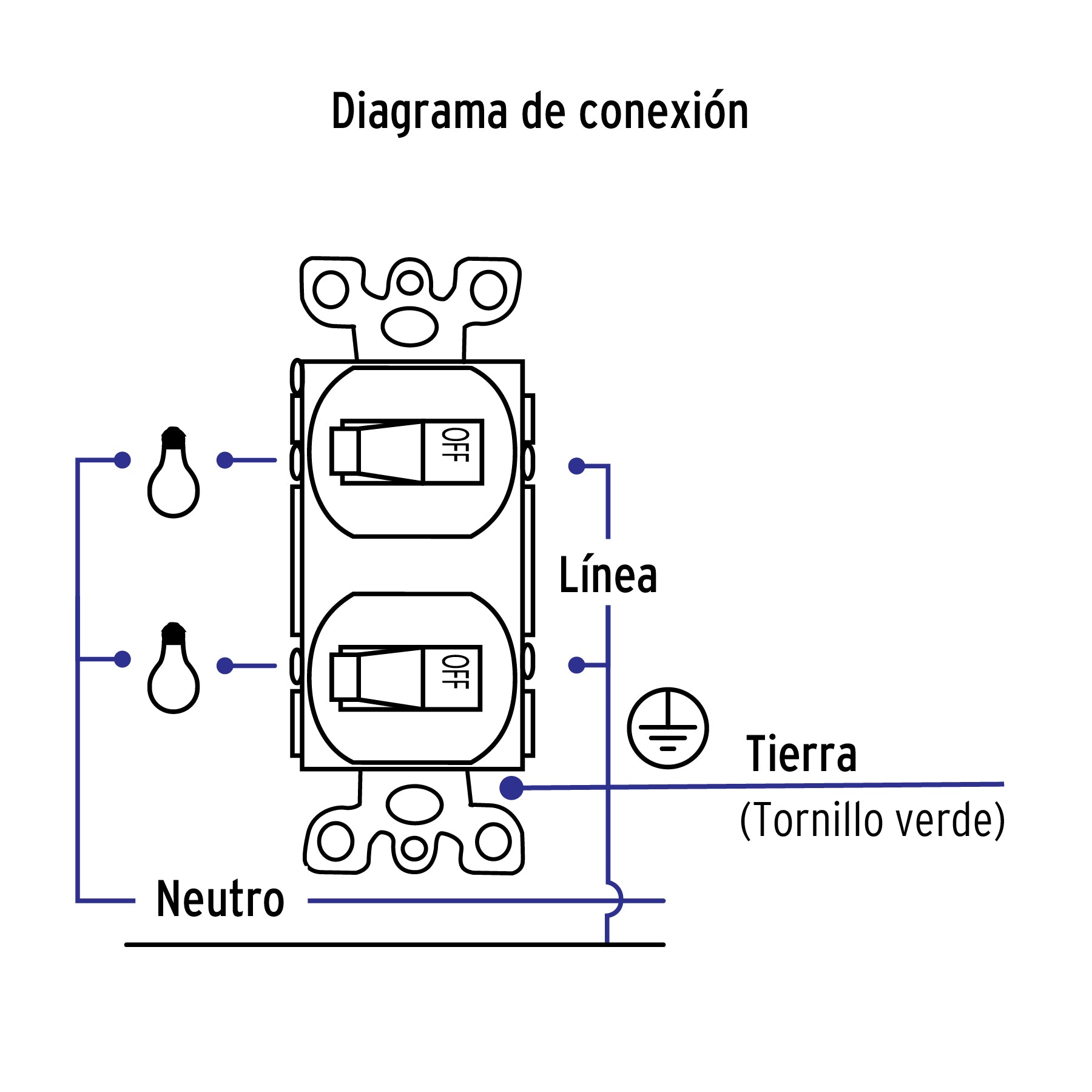 Interruptor dúplex de palanca, Standard, marfil, Volteck | APDO-S | 46002