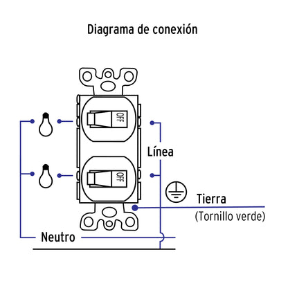 Interruptor dúplex de palanca, Standard, marfil, Volteck | APDO-S | 46002