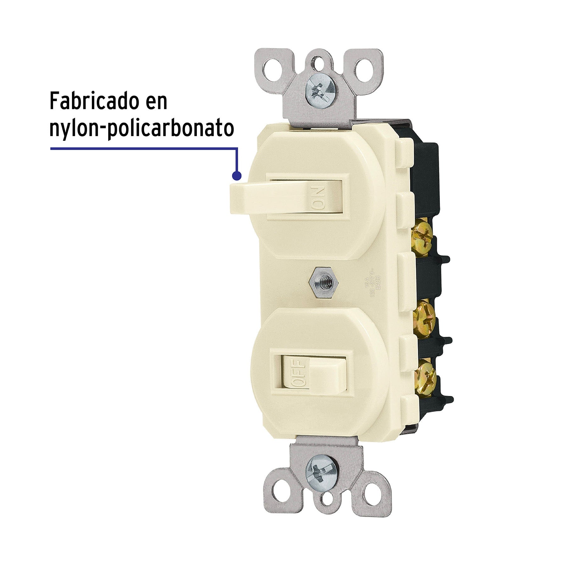 Interruptor dúplex de palanca, Standard, marfil, Volteck | APDO-S | 46002