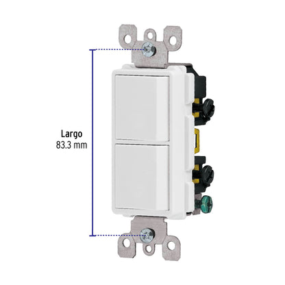 Interruptor dúplex, línea Classic, Volteck | APDO-CL | 46006