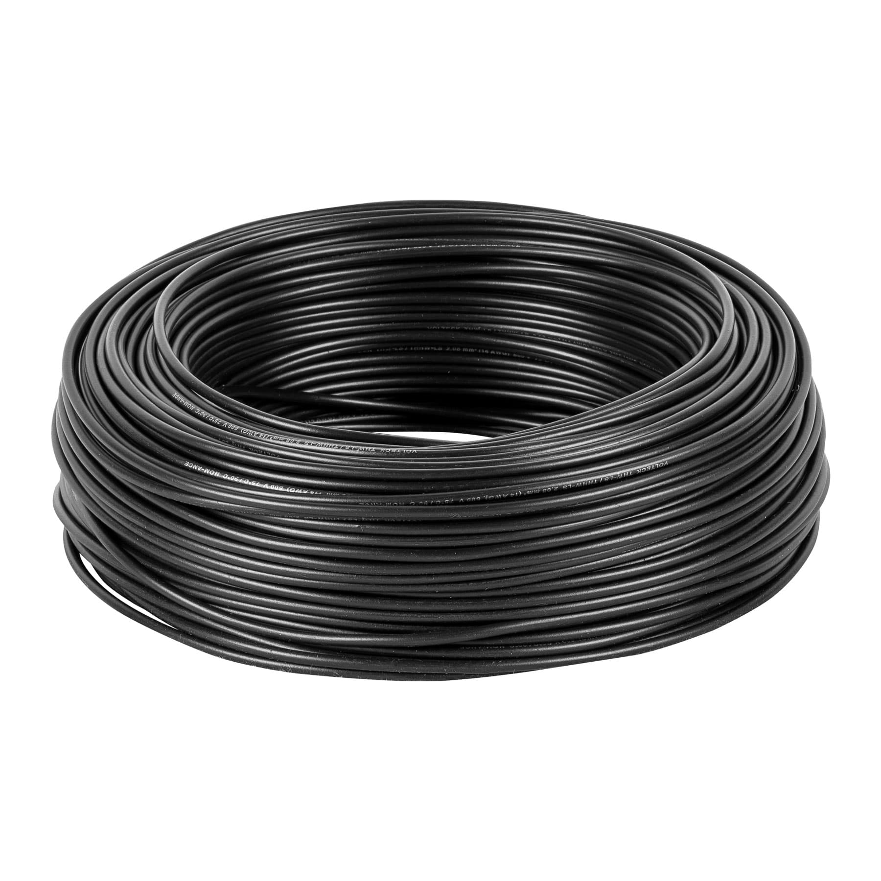Rollo de 100 m de cable THHW-LS 14 AWG negro, Volteck | CAB-14N | 46053