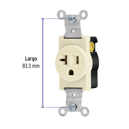 Contacto sencillo, 2 polos 3 hilos, 20 A, Standard, marfil | COSE-MS | 46101