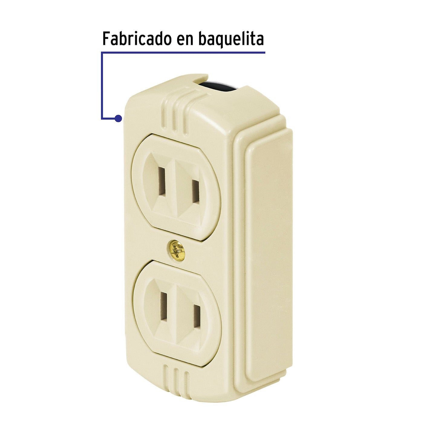 Contacto de sobreponer dúplex sin tierra, Volteck | COSO-D | 46106