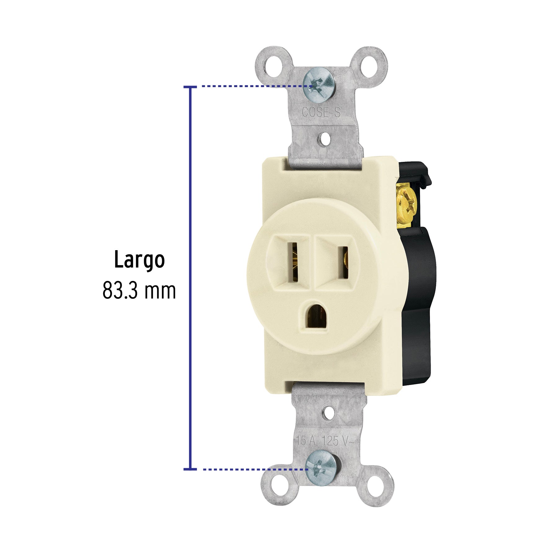 Contacto sencillo, 2 polos 3 hilos, Standard, marfil | COSE-S | 46109