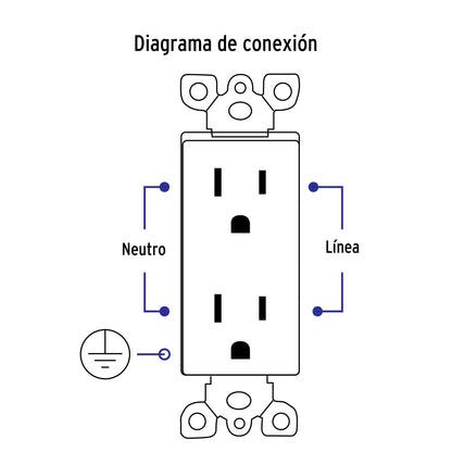 Contacto dúplex, 2 polos + tierra, línea Classic, Volteck | CODO-CL | 46111