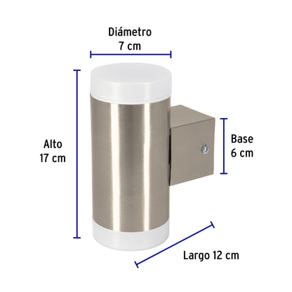Arbotante decorativo de LED 10 W 2 spots luz cálida, Volteck | ARB-211L | 46129