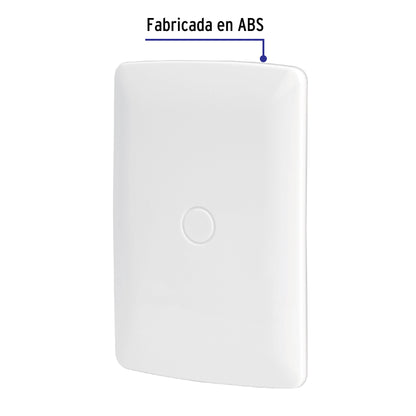 Placa de ABS, ciega, línea Italiana, color blanco, Volteck | PPC-IB | 46141