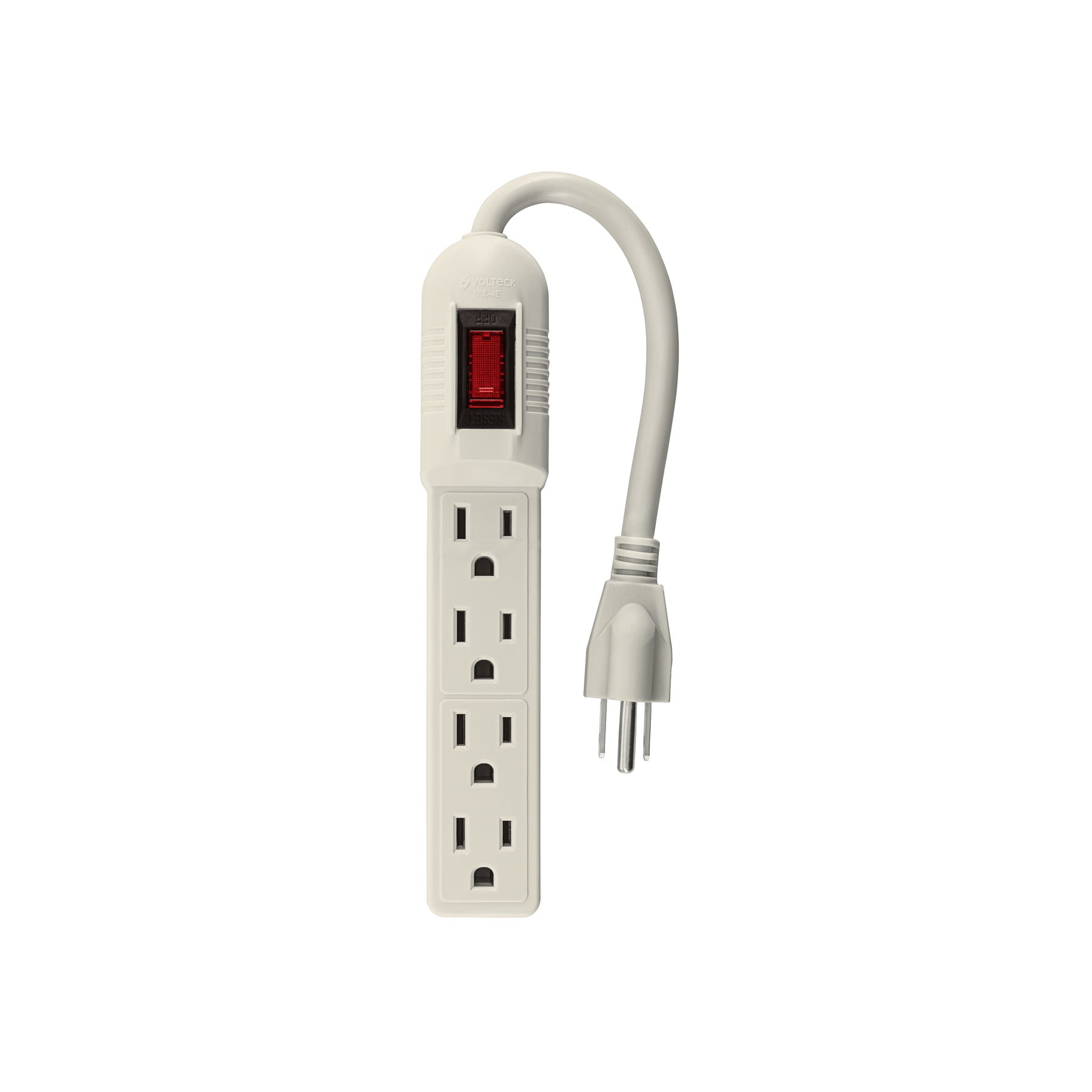Multicontacto económico 4 entradas, blanco, VOLTECK | MUL-4E | 46181