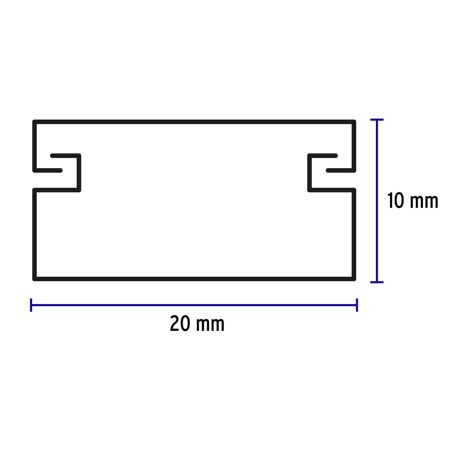 Canaleta de 1 vía 10 x 20 mm, VOLTECK | CAN-1020 | 46280