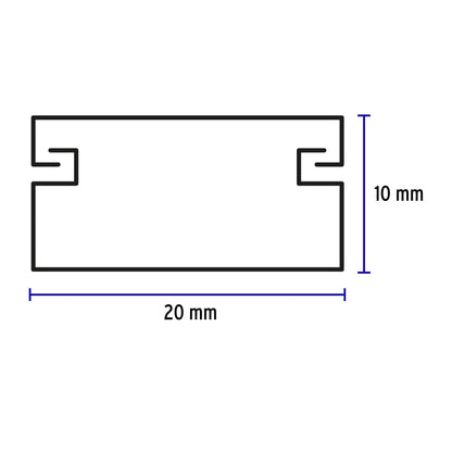 Canaleta de 1 vía 10 x 20 mm, VOLTECK | CAN-1020 | 46280