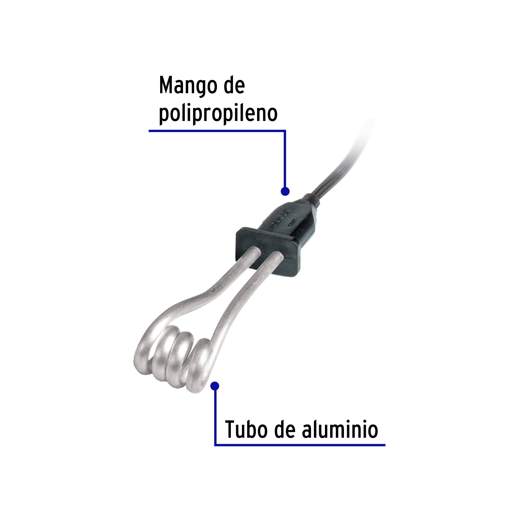 Calentador de inmersión p/agua #1 de 8 L, 400 W, Volteck | CAGU-1 | 46303