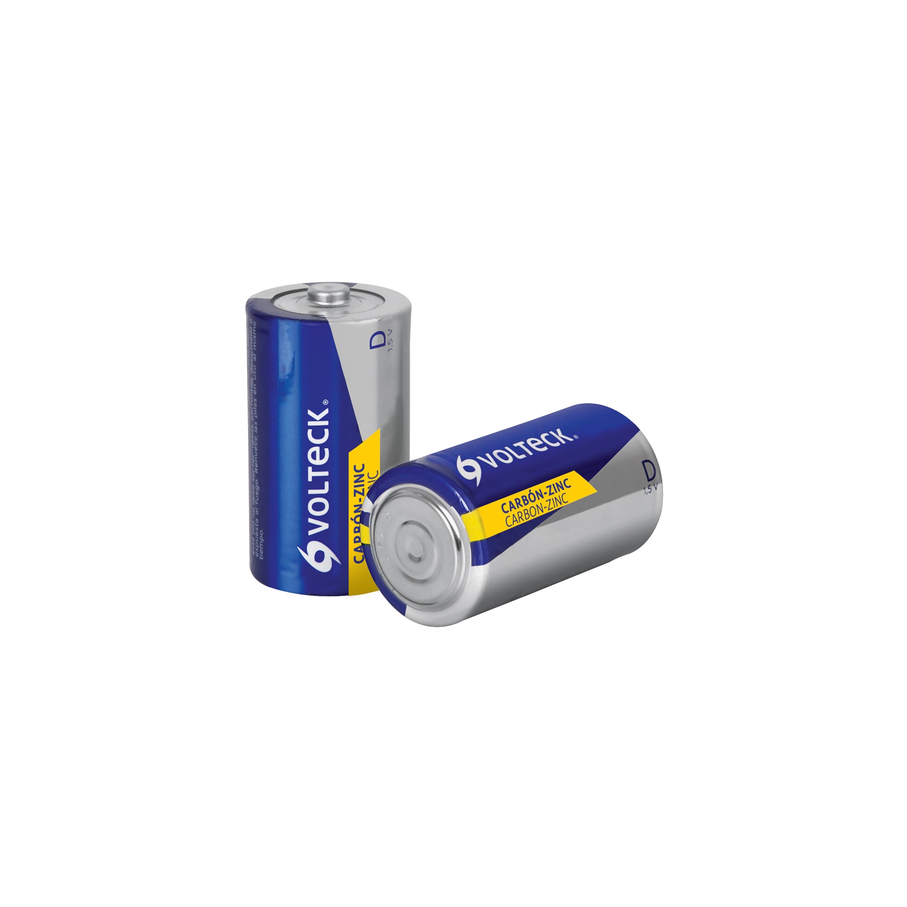 Blíster con 2 pilas zinc-carbón D, VOLTECK | ZI-D | 46311
