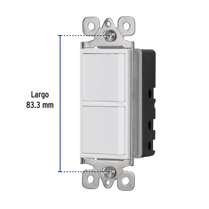 Interruptor dúplex, 1 sencillo y 1 de 3 vías, línea Classic | APDO-CLP | 46337
