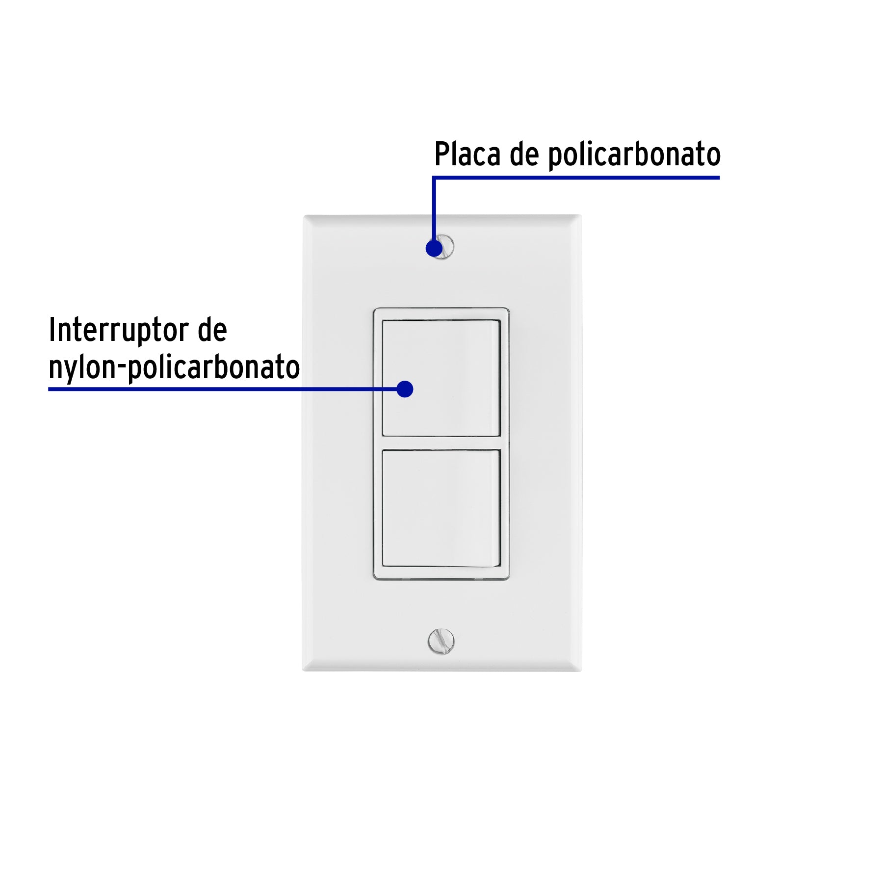 Placa armada con 2 interruptores sencillos, línea Classic | PA-APDO-CL | 46338