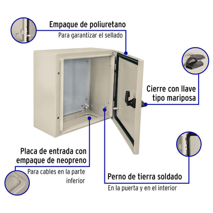Gabinete metálico, 300 x 300 mm, VOLTECK | GAME-3030 | 46382