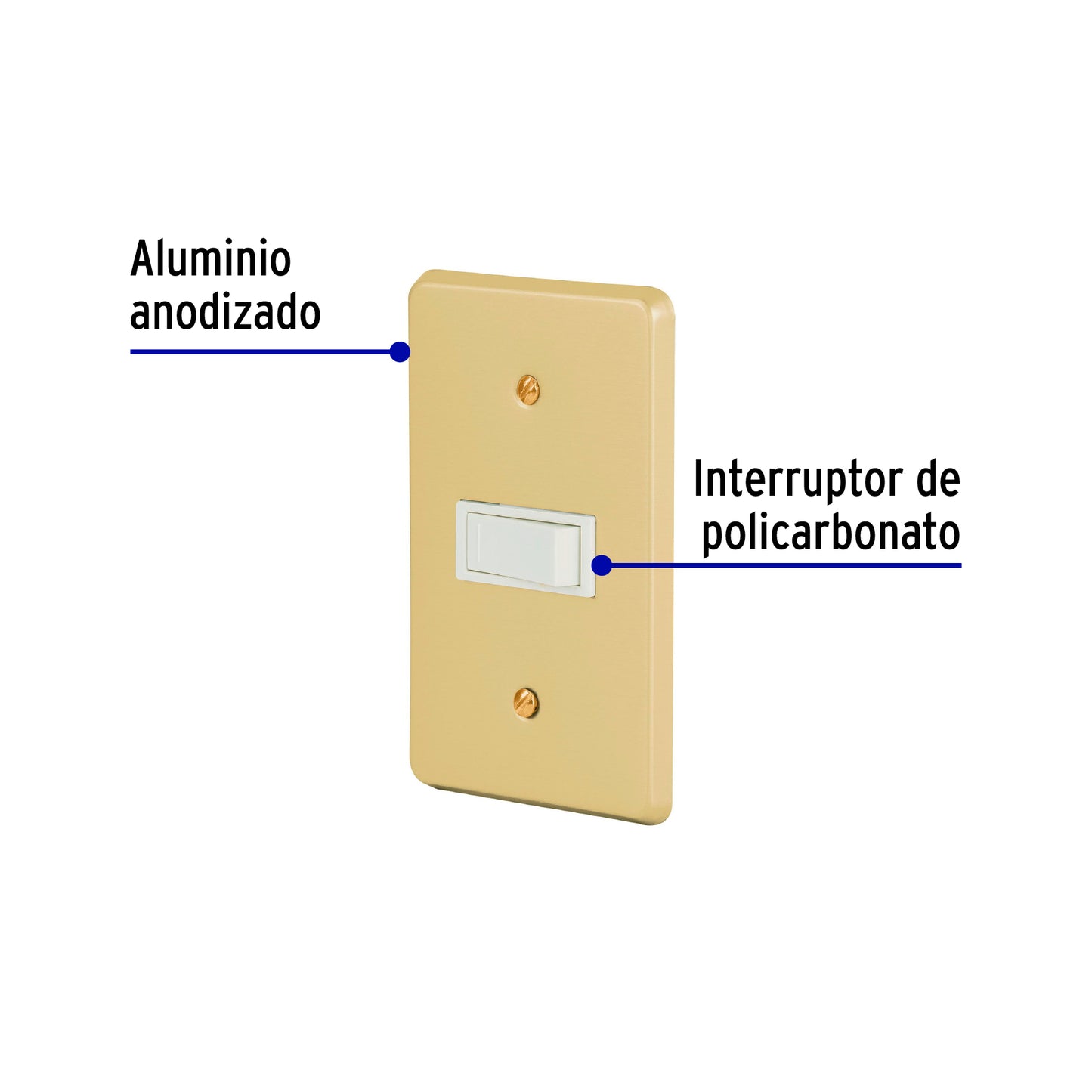 Placa armada con interruptor sencillo, línea Económica | PA-APSE-E | 46386